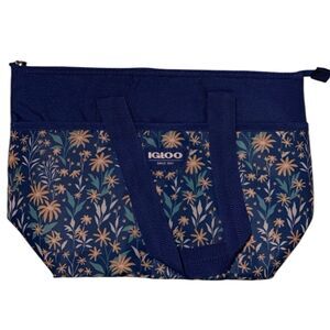 Igloo Insulated Cooler Bag Holds 9 Cans Blue Floral Daisy Fields